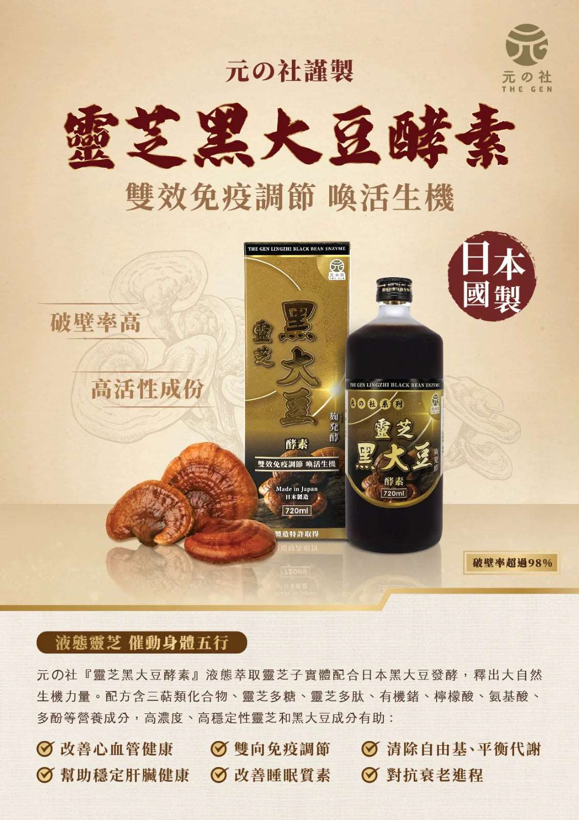 日本🇯🇵靈芝黑大豆酵素